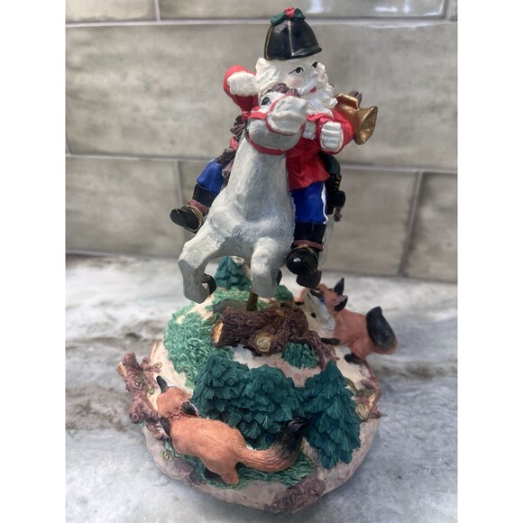 House of Lloyd Christmas Santa on horse Rocking music box Fox Bun Tally Ho Ho Ho - Picture 10 of 13